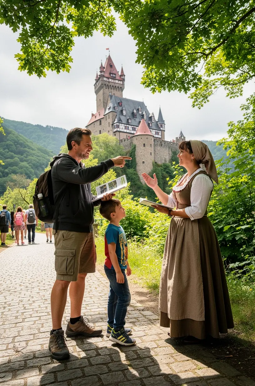 Historische Burg mit malerischer Landschaft im Hintergrund, symbolisiert thematische mehrtägige Reiseangebote in Deutschland.
